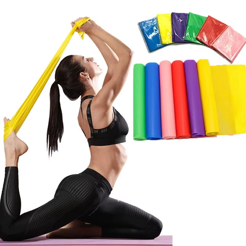 Elastic Resistance Band for Yoga, Pilates, Fitness Resistance Band, Gym Workout Equipment,Natural Rubber, 150Cm X 15Cm