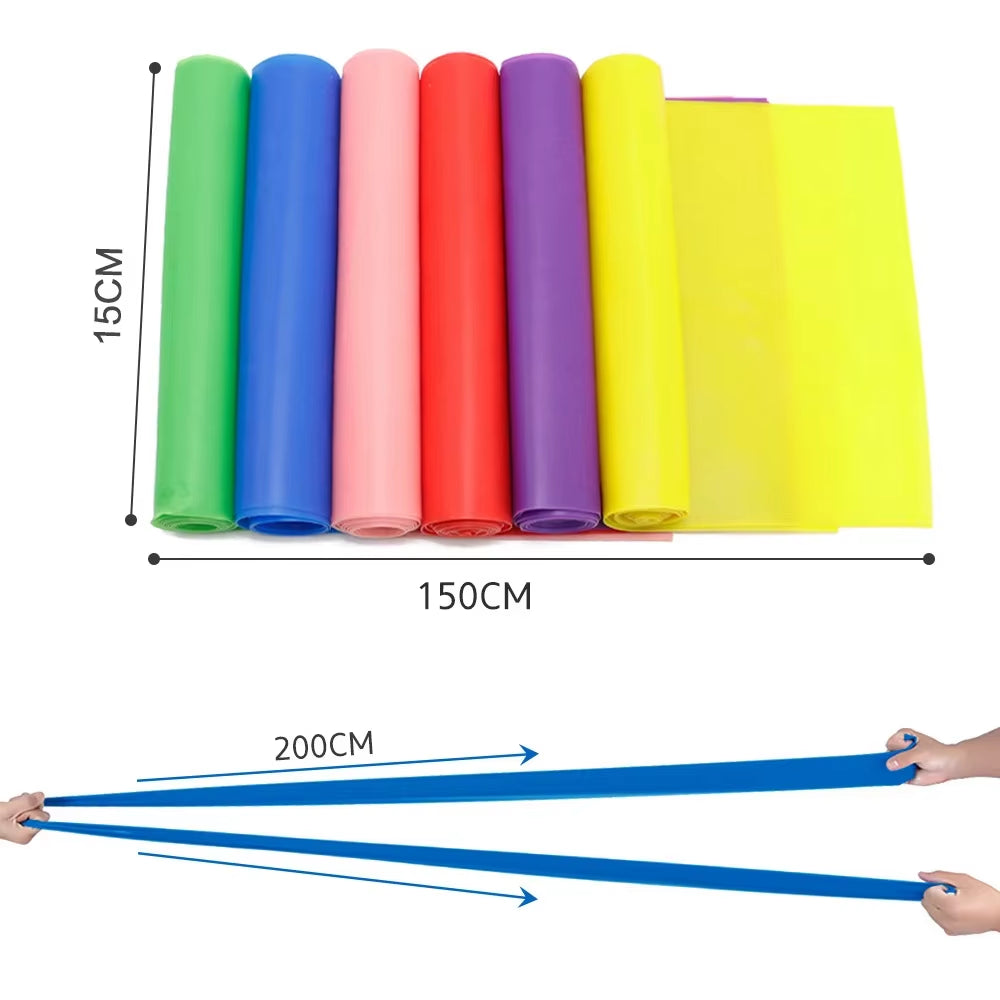 Elastic Resistance Band for Yoga, Pilates, Fitness Resistance Band, Gym Workout Equipment,Natural Rubber, 150Cm X 15Cm