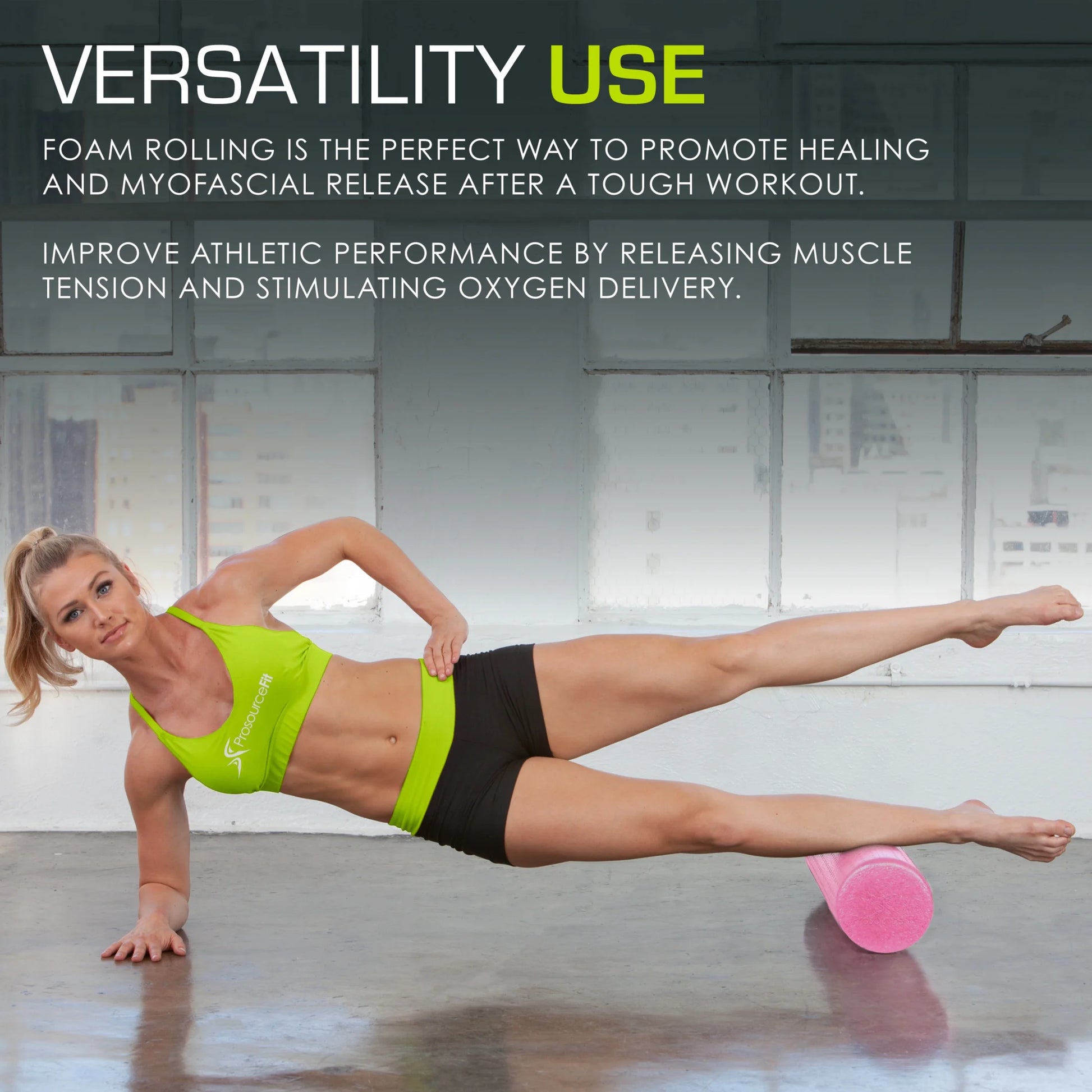 High Density Foam Roller 36, 18, 12 - Inches, Black